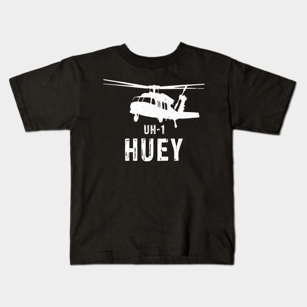 Military T Shirt UH-1 Huey Helicopter Pilot Chopper Aircraft Army Veteran Kids T-Shirt by maelotti22925